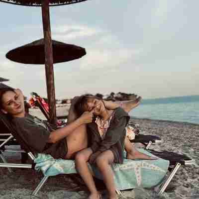 Family friendly beach at Nisos Beach Bar Fanari on Arogi Beach