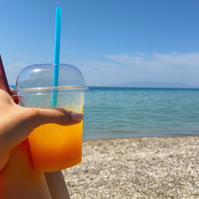 Fresh juice at Nisos Beach Bar Fanari