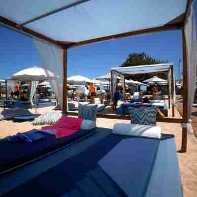 Private cabanas at Nisos Beach Bar Fanari